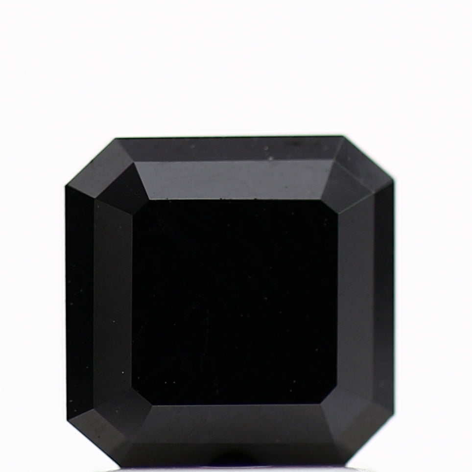 Asscher Black Diamond 6.47 MM Fancy Black Color Diamond for Ring AAA Diamond Black Diamond Jewelry